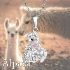 Parent-Child Alpaca Pendant Necklace For Women Cartoon Animal Jewelry