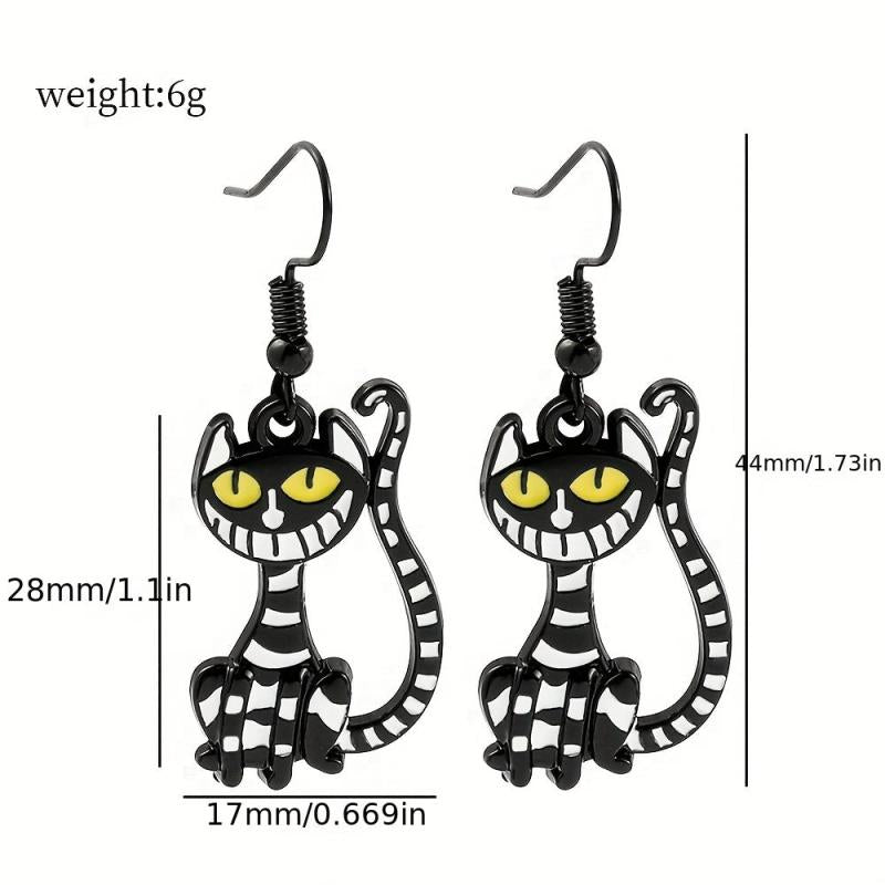 Cheshire Cat Earrings Cartoon Drop Earring Christmas
