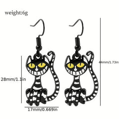 Cheshire Cat Earrings Cartoon Drop Earring Christmas