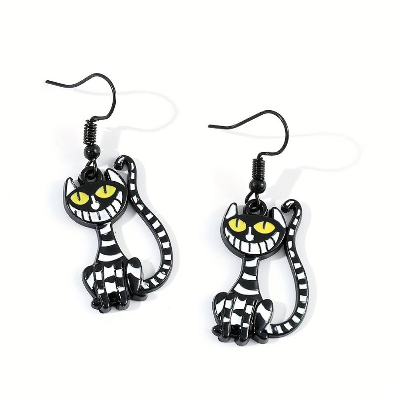Cheshire Cat Earrings Cartoon Drop Earring Christmas