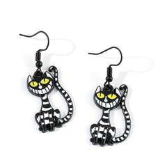 Cheshire Cat Earrings Cartoon Drop Earring Christmas