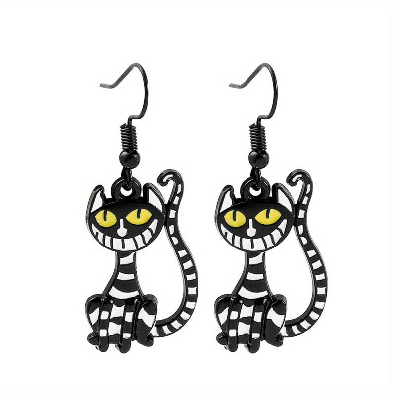 Cheshire Cat Earrings Cartoon Drop Earring Christmas