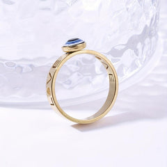 Fish Eye Hollow LOVE Shape Stainless Steel Ring