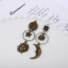 Greek Mythology Face Sun Moon Pendant Earrings Party Jewelry