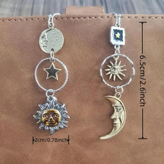 Greek Mythology Face Sun Moon Pendant Earrings Party Jewelry
