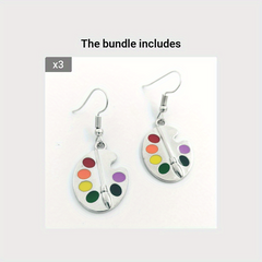 Palette Drop Earrings - Artistic Design
