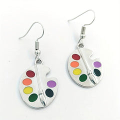 Palette Drop Earrings - Artistic Design