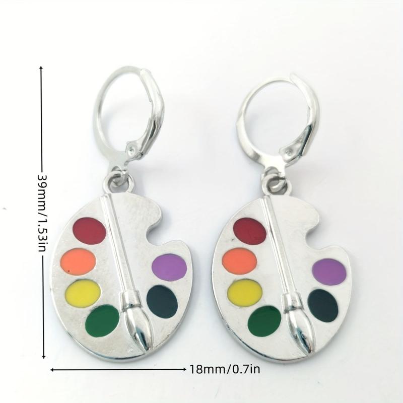 Palette Drop Earrings - Artistic Design