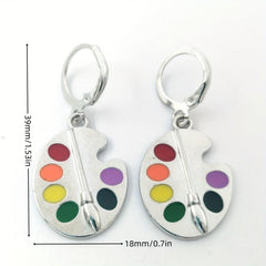 Palette Drop Earrings - Artistic Design