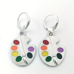 Palette Drop Earrings - Artistic Design