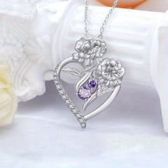 Rose Heart Shaped Pendant Necklace Women Sweet Jewelry Gift