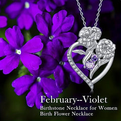 Rose Heart Shaped Pendant Necklace Women Sweet Jewelry Gift