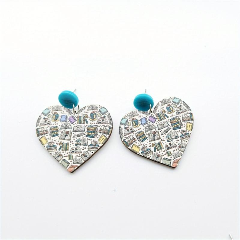 Cat Themed Bookcase Earrings - Ideal Gift for Teachers