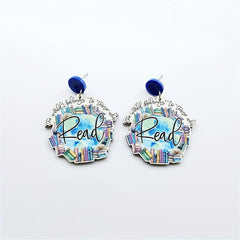 Cat Themed Bookcase Earrings - Ideal Gift for Teachers