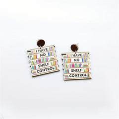 Cat Themed Bookcase Earrings - Ideal Gift for Teachers
