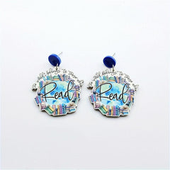 Cat Themed Bookcase Earrings - Ideal Gift for Teachers