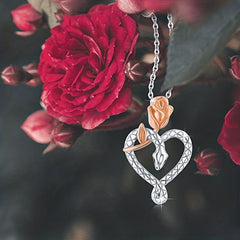 Heart Snake Pendant Necklace Rose Pendant Women's Banquet Jewelry