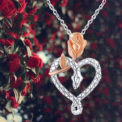 Heart Snake Pendant Necklace Rose Pendant Women's Banquet Jewelry
