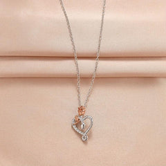 Heart Snake Pendant Necklace Rose Pendant Women's Banquet Jewelry