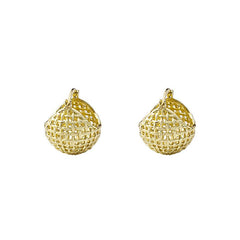 Hollow Alloy Round Electroplated Earrings for Women