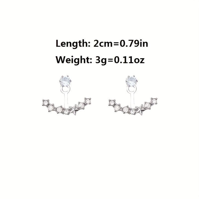 Silvery Needle Flower Stud Earrings Pure Copper Star Flower Earrings