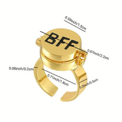 BFF Letter Openable Alloy Ring - Creative Design