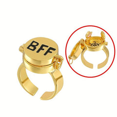 BFF Letter Openable Alloy Ring - Creative Design