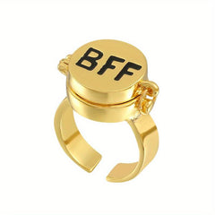 BFF Letter Openable Alloy Ring - Creative Design