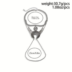 Vintage Silvery Leaf Tassel Upper Arm Bracelet Women Jewelry