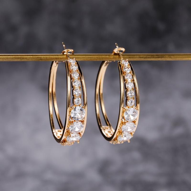 Circle Earrings & Ear Cuffs Set - Party Jewelry Gift