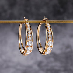 Circle Earrings & Ear Cuffs Set - Party Jewelry Gift