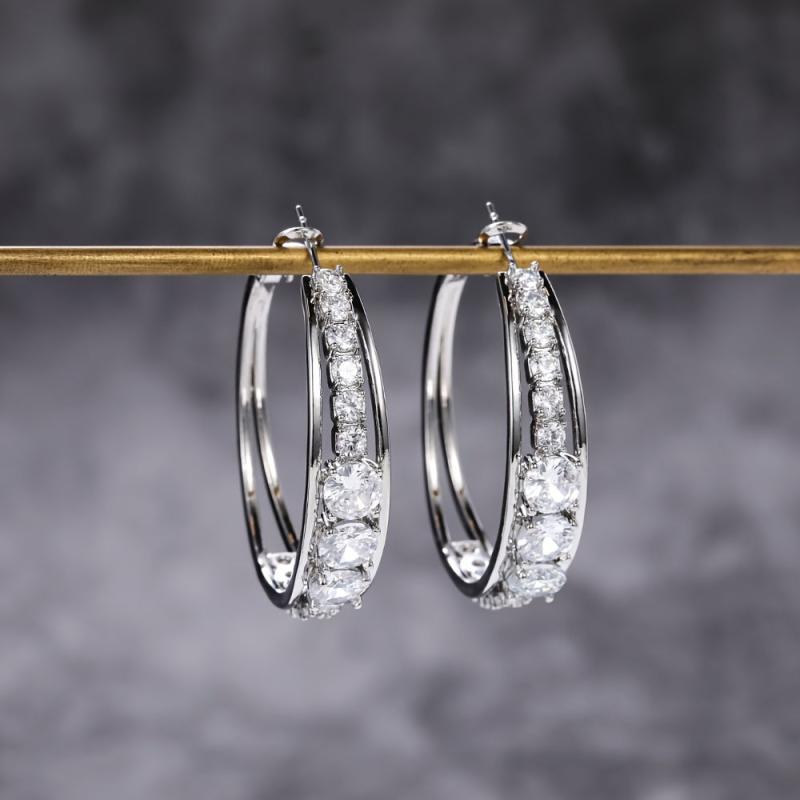 Circle Earrings & Ear Cuffs Set - Party Jewelry Gift
