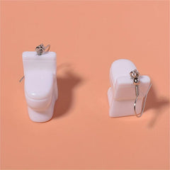 Y2K Mini Toilet Earrings Fun Party Dating Personalized Quirky Wind Tide