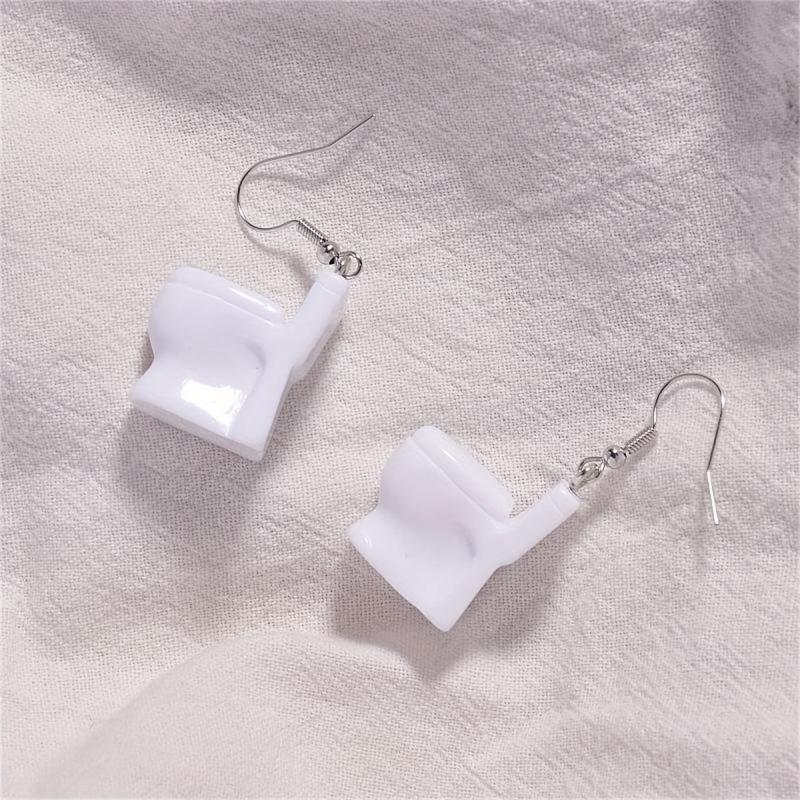 Y2K Mini Toilet Earrings Fun Party Dating Personalized Quirky Wind Tide