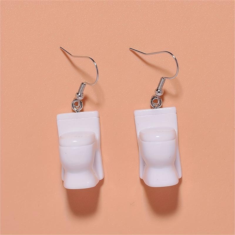 Y2K Mini Toilet Earrings Fun Party Dating Personalized Quirky Wind Tide