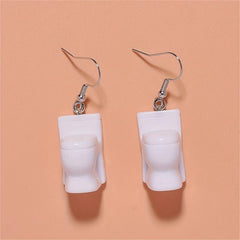 Y2K Mini Toilet Earrings Fun Party Dating Personalized Quirky Wind Tide