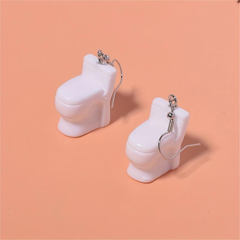 Y2K Mini Toilet Earrings Fun Party Dating Personalized Quirky Wind Tide