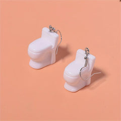 Y2K Mini Toilet Earrings Fun Party Dating Personalized Quirky Wind Tide