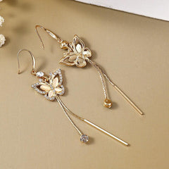 Butterfly Tassel Opal Stone Water Drop Earrings Halloween Gift