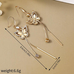 Butterfly Tassel Opal Stone Water Drop Earrings Halloween Gift