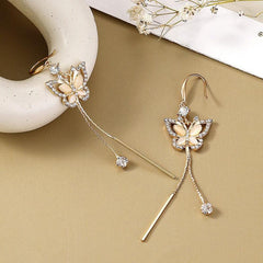 Butterfly Tassel Opal Stone Water Drop Earrings Halloween Gift