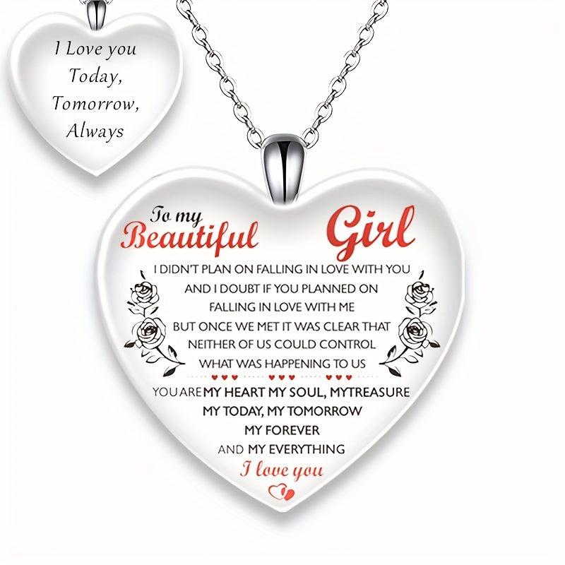 Crystal Pendant Alphabet Necklace English Birthday Gift