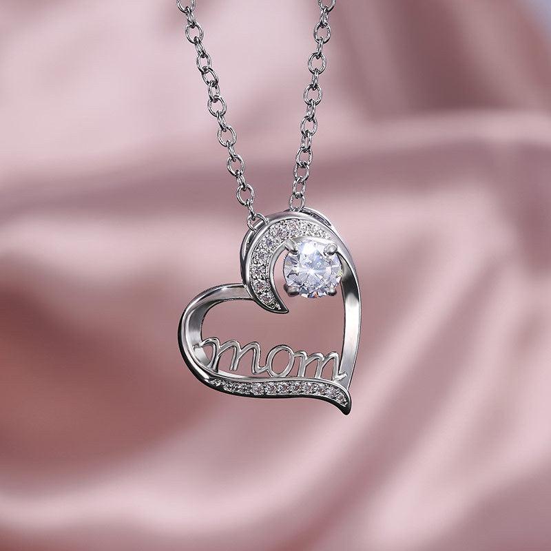 Mother's Love Gemstone Pendant Necklace - Mom Necklace Women