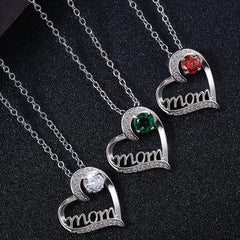 Mother's Love Gemstone Pendant Necklace - Mom Necklace Women