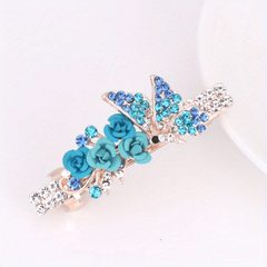 Rose Flower Butterfly Hair Clip for Spring