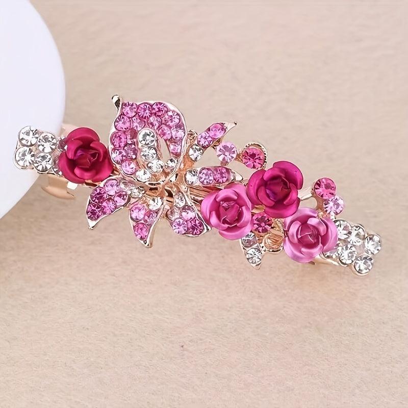 Rose Flower Butterfly Hair Clip for Spring