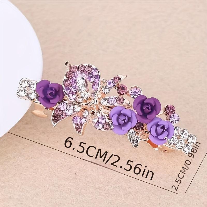 Rose Flower Butterfly Hair Clip for Spring