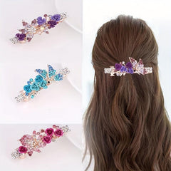 Rose Flower Butterfly Hair Clip for Spring