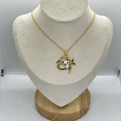 Love Declaration Heart Panda Bamboo Pendant Necklace Anniversary Gift