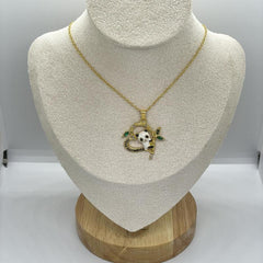 Love Declaration Heart Panda Bamboo Pendant Necklace Anniversary Gift